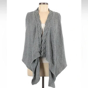 Flying Tomato Sleeveless Braided Open Front Waterfall Cardigan Sweater Size M